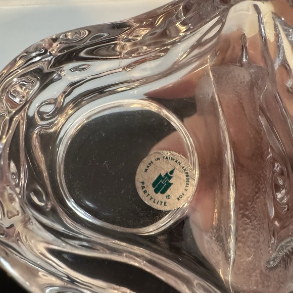 Vintage PartyLite‎ Tea Light Dolphin Candle Holder Glass 4" Nautical Decor - Picture 7 of 8